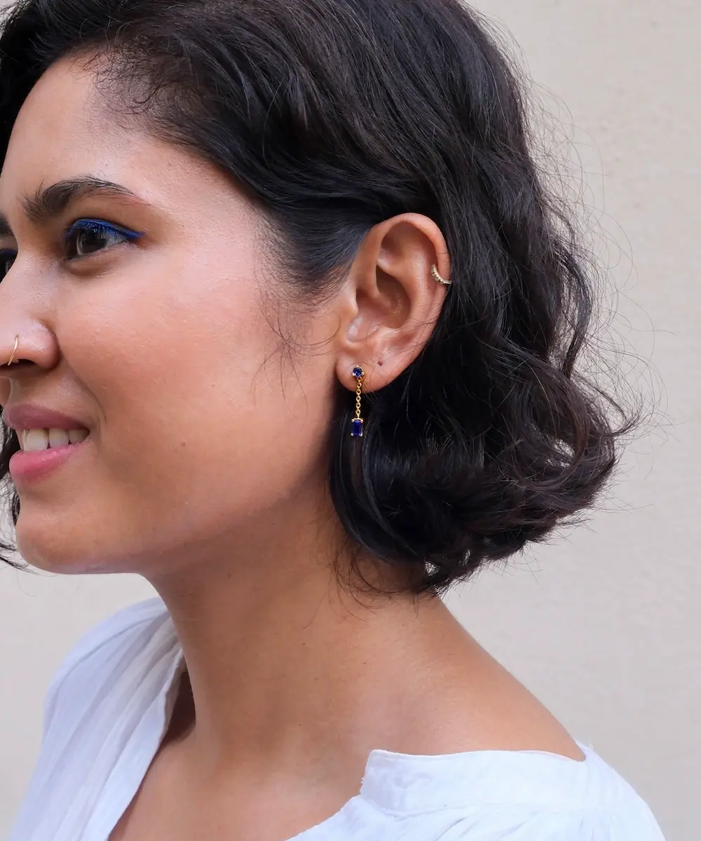Bleu Sapphire Drop Earrings