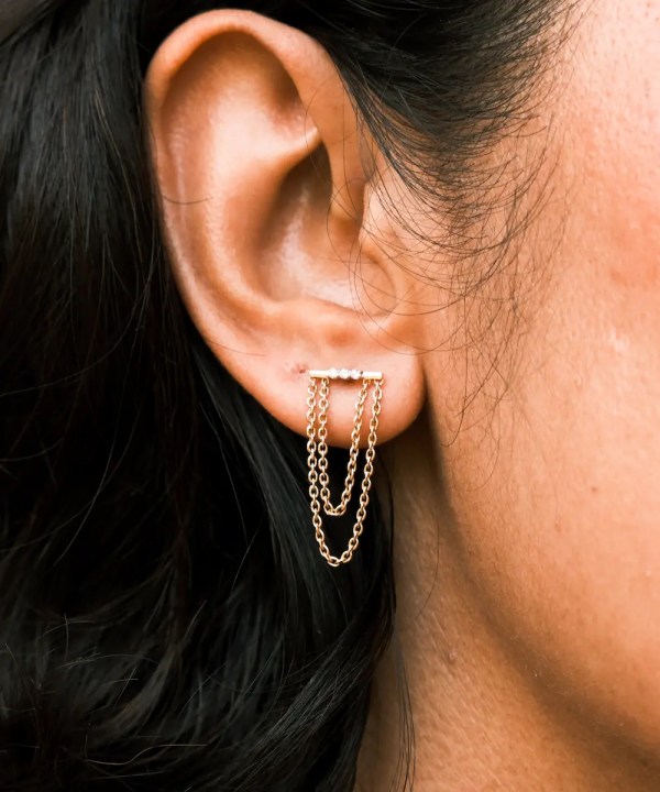 Iris Bar Stud Earrings - Image 3