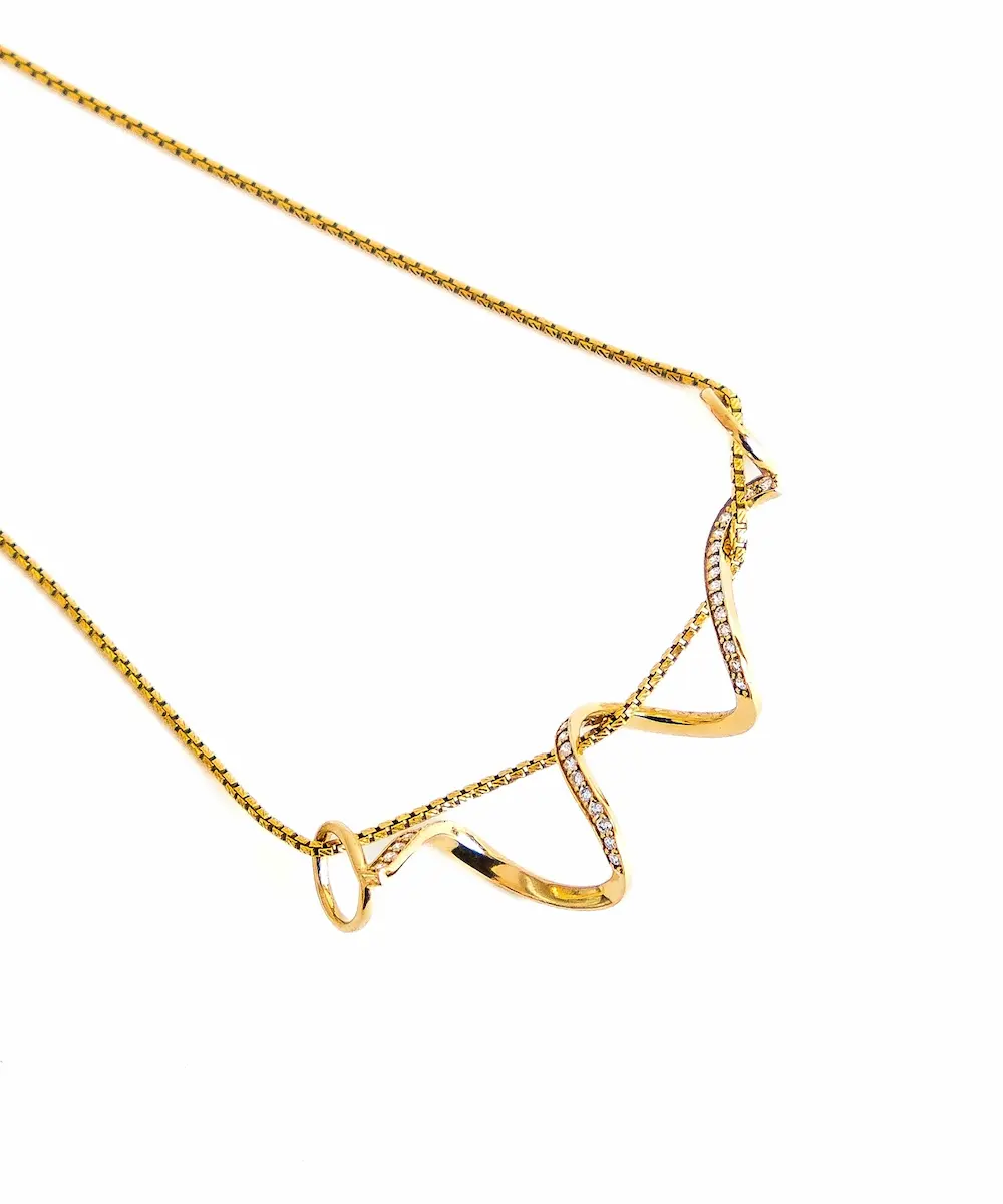 Ribbon Swirls Diamond Pendant