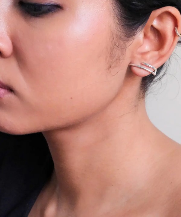 Dualis Silver Stud Earrings - Image 3